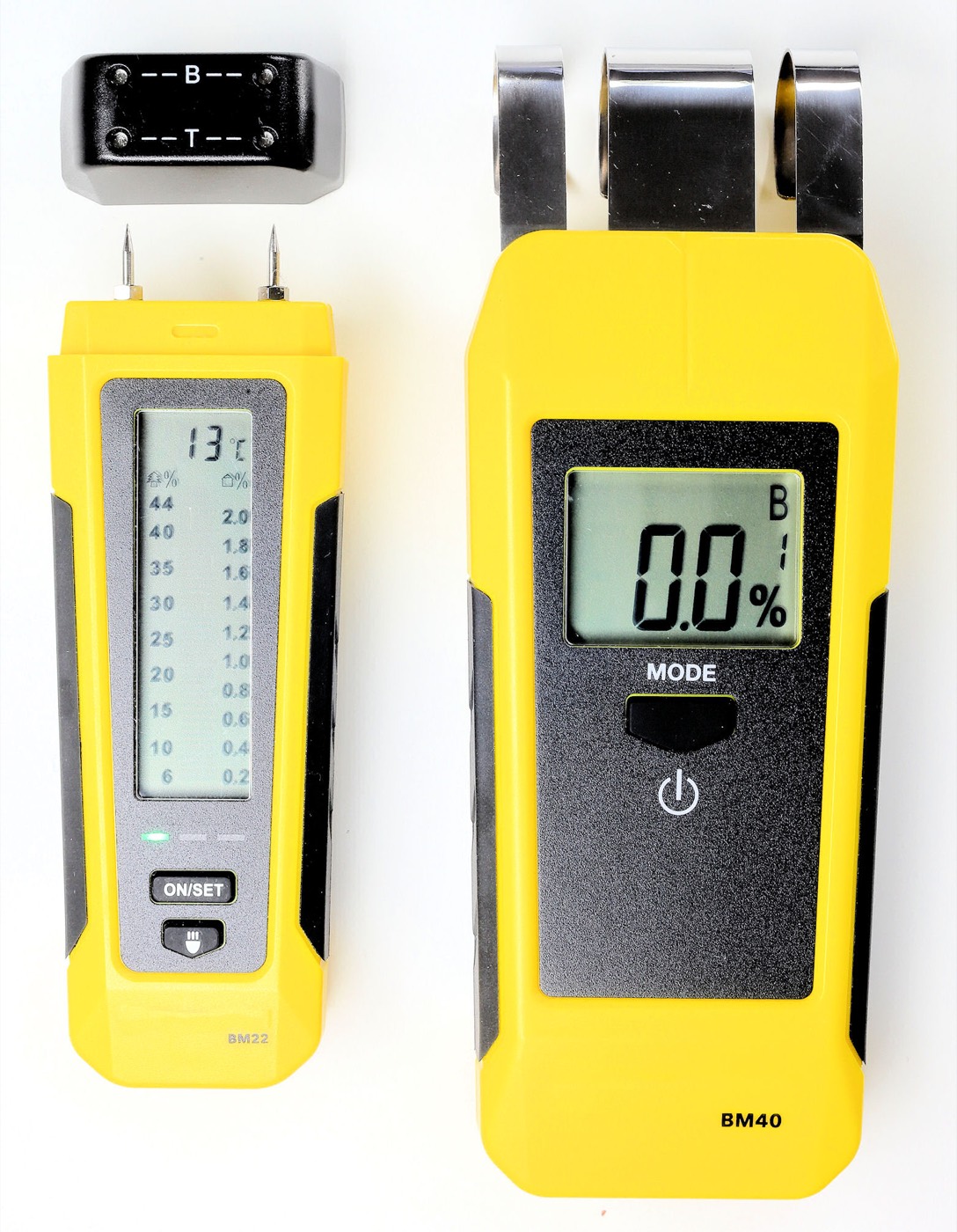Pin and scan moisture meters used to find damp spots